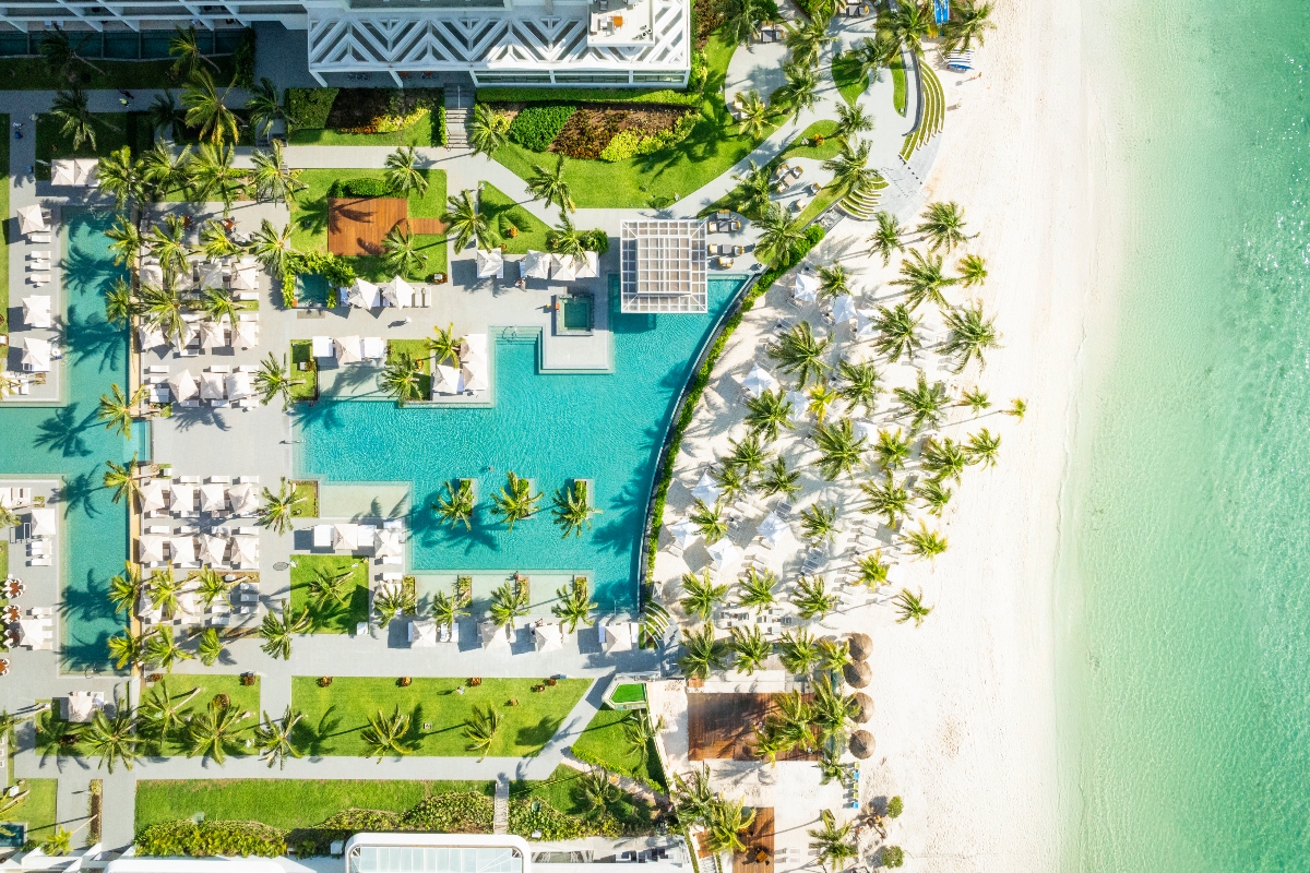 Garza Blanca Cancun Aerial Main Pools